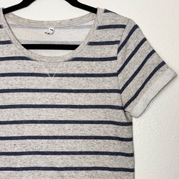Hema T-Shirt Dress Women's Size Small Gray Blue Striped Sweater Shirt Dress - Picture 5 of 16